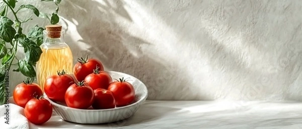 Obraz Elegant Tomatoes and Noodle Bowl Display