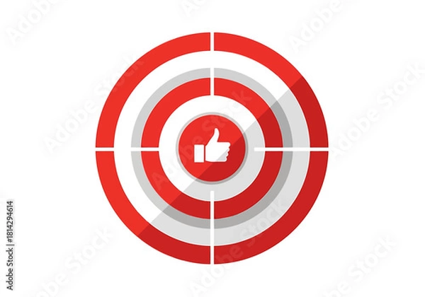 Fototapeta Target with Thumbs Up Icon