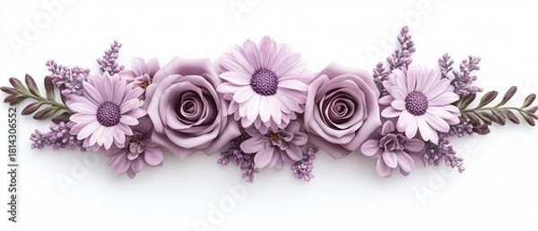Fototapeta Elegant top view of lilac flowers