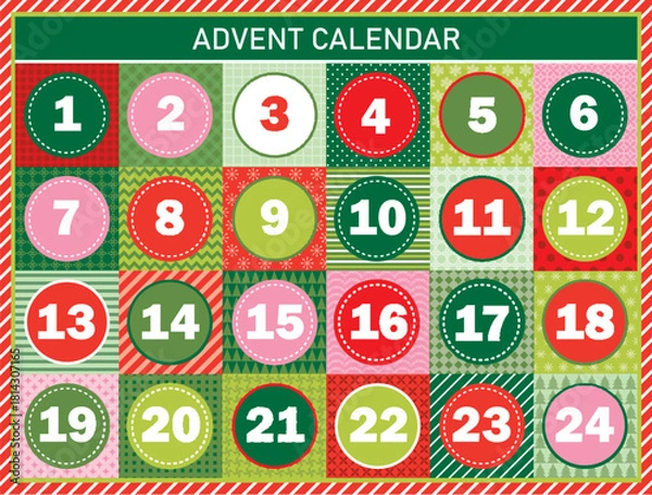 Obraz christmas advent calendar design