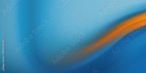 Fototapeta Abstract blue and orange gradient background with grainy texture