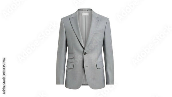 Obraz A classic gray suit jacket, front view, isolated on black background