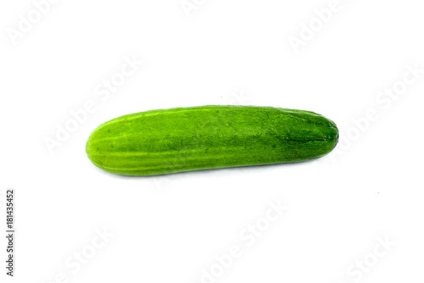 Fototapeta Fresh cucumber on white background