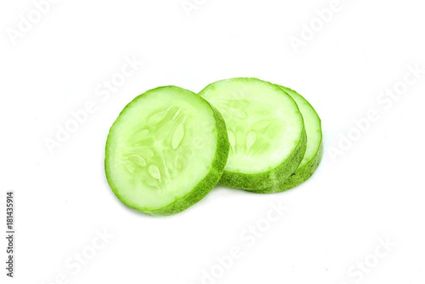 Obraz Fresh cucumber on white background