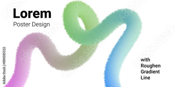 Obraz Poster design with rough gradient line and vibrant abstract vector fluid background for web design