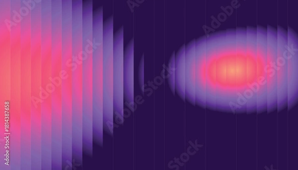 Obraz Vibrant Purple and Pink Abstract Waveform Background with Glowing Gradient Light Patterns