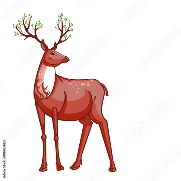 Obraz red deer  illustration