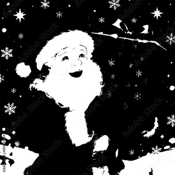 Obraz santa claus is carrying a gift box