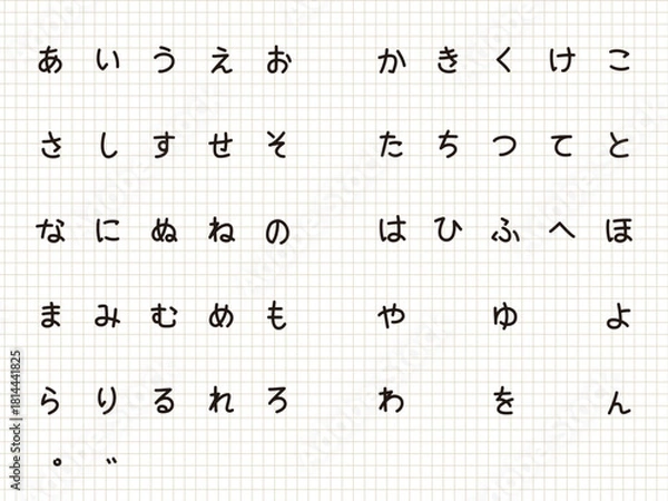 Obraz 手書き風ひらがなセット【ベクター：線保持】