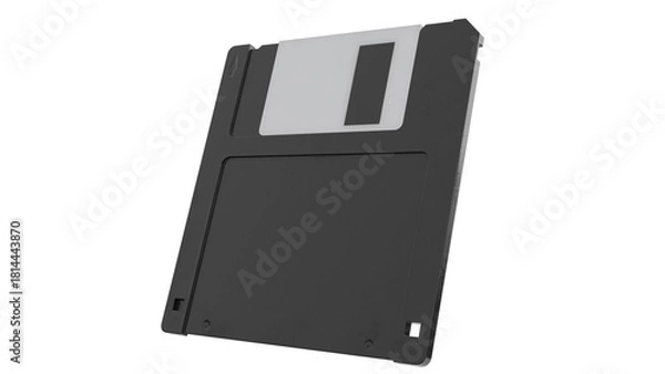 Fototapeta 3D Render a floppy disk is shown on a white background