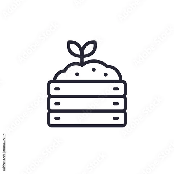 Obraz Compost line icon on white