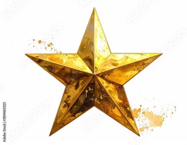 Obraz Golden star with light and shadow