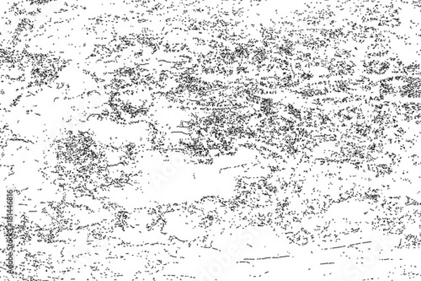 Obraz Distressed halftone grunge black and white vector texture -old wood bark texture background with cracks for creation abstract vintage design effect with noise and grain