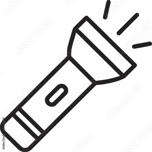 Obraz Flashlight Line Icon vector illustration on white background