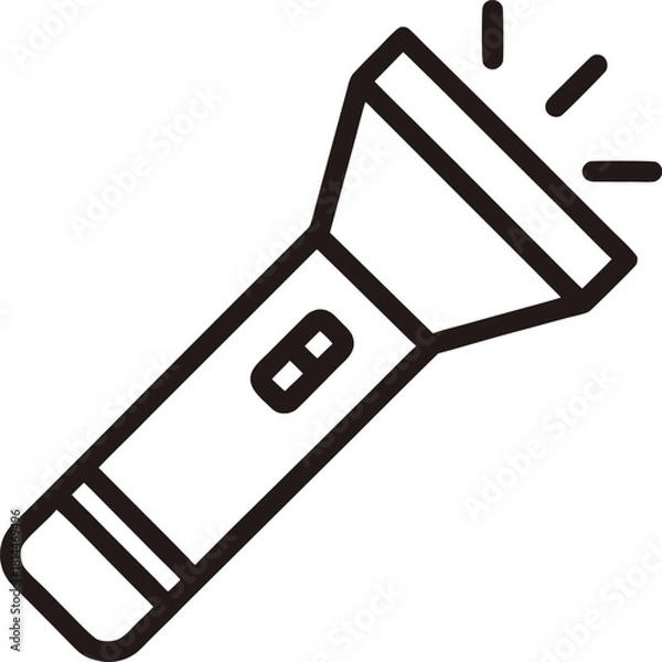 Obraz Flashlight Line Icon vector illustration on white background
