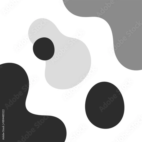 Obraz Modern abstract gray blob shapes art for stylish backgrounds and design