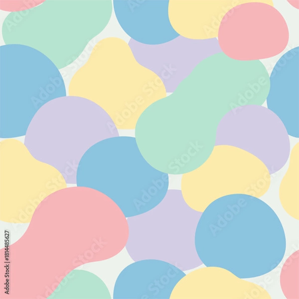 Obraz Pastel colored abstract shapes creating a modern and playful background