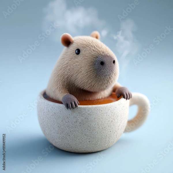 Fototapeta Cozy Capybara Tea Time