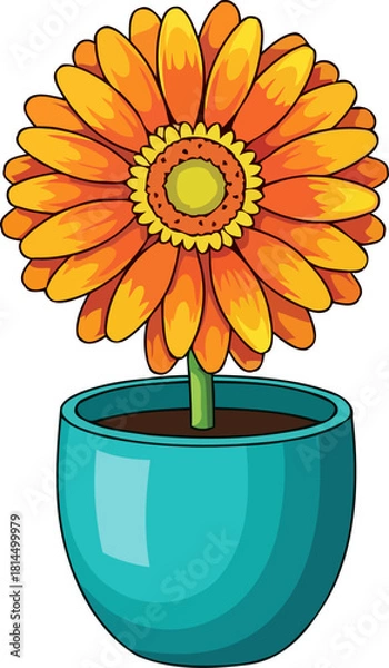 Obraz sunny blooms joyful hue a pop of orange brightness for modern spaces, isolated on transparent background