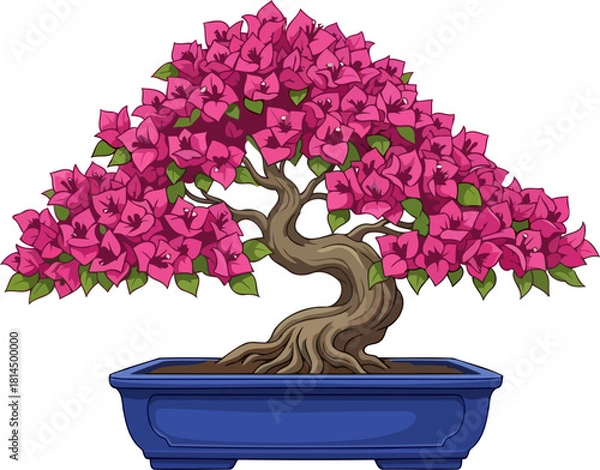 Obraz vibrant bloom artistic bonsai radiates cultivated beauty and enduring spirit, isolated on transparent background