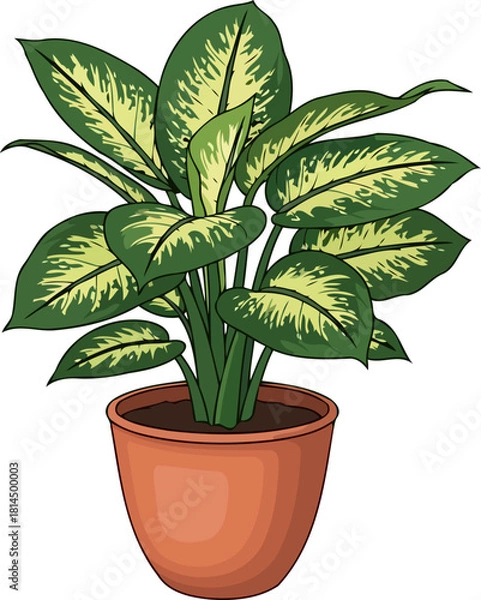 Obraz verdant patterns cultivating indoor serenity with natures dynamic artistry, isolated on transparent background