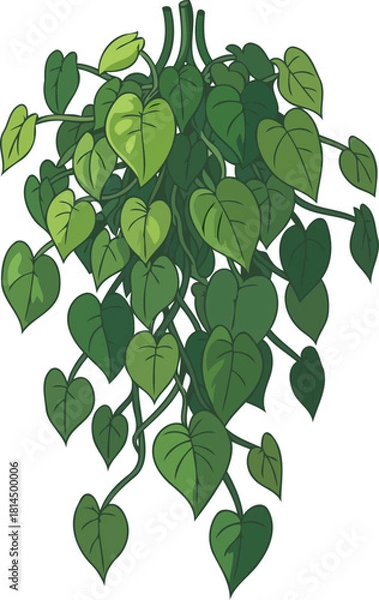 Obraz verdant rhythm heartshaped leaves dancing with natural grace and serene growth, isolated on transparent background