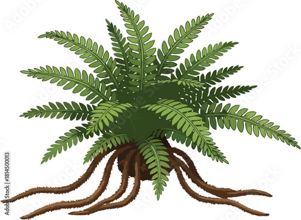 Obraz verdant undercurrent primal roots weaving earths story, a symbol of deep connection, isolated on transparent background