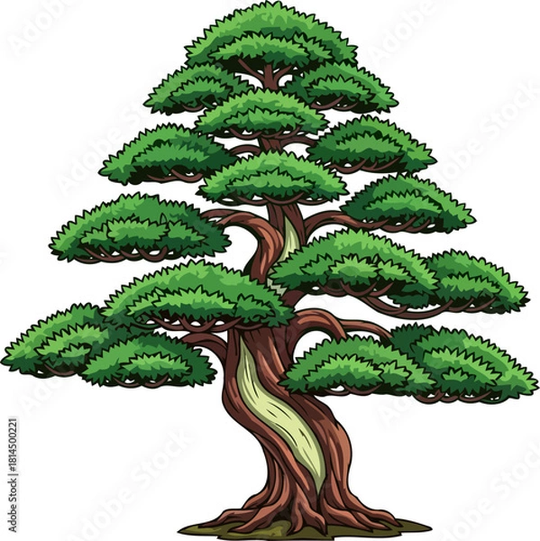 Obraz whispering canopy rooted wisdom, a timeless symbol of enduring natural spirit, isolated on transparent background