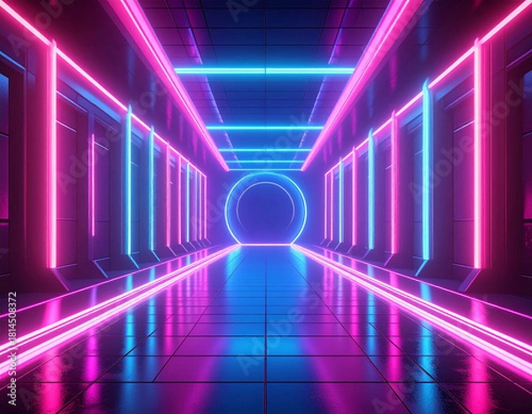 Obraz Neon Light Futuristic Background