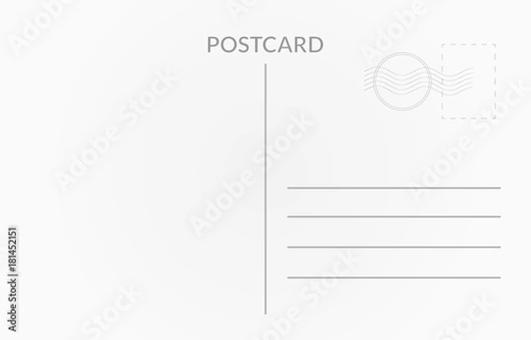 Obraz Projekt karty podróży. Ilustracja wektorowa biała pocztówka