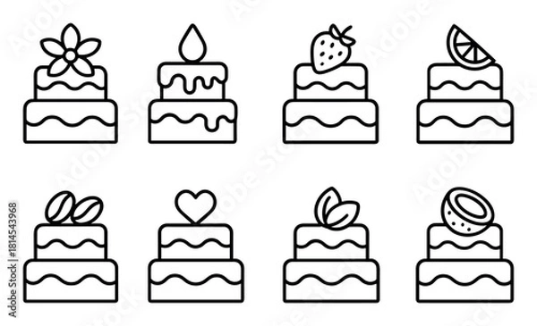 Obraz Wedding Cake Icon Grid
