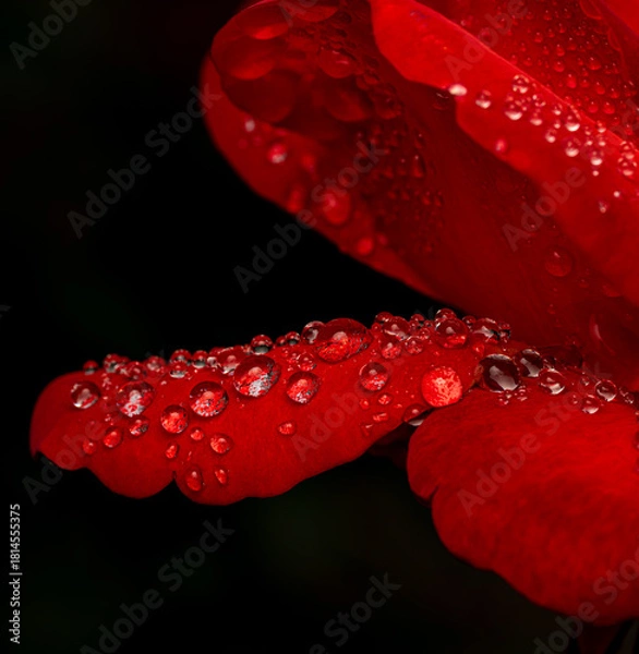Obraz red rose with water drops