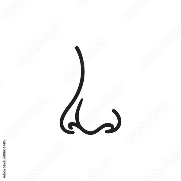 Fototapeta Simple Nose Line Art Icon on White Background
