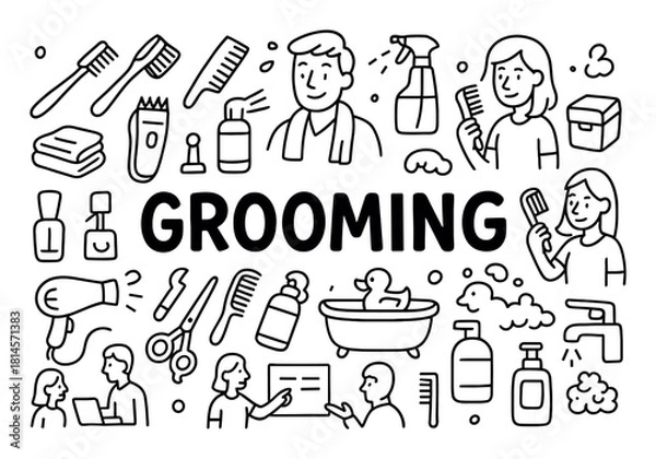 Obraz Grooming Activities Illustration