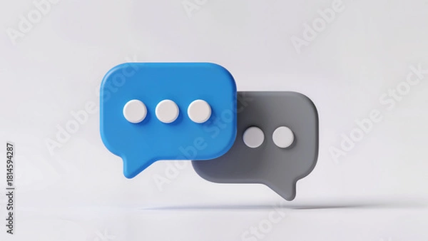 Fototapeta Colorful chat bubbles representing communication and conversation in modern digital messaging Generative AI