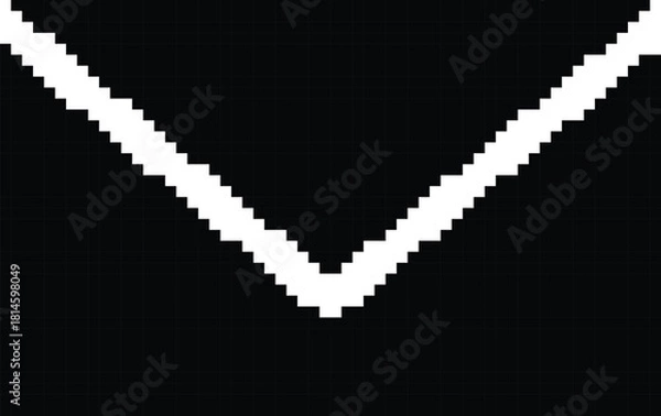Fototapeta Hand made Minimalist chevron arrow simple vector graphic element isolated on black background for web design and user interface By illustrator