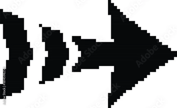 Fototapeta Hand made Pixelated arrow icon simple black glyph design vector illustration By illustrator for web and app user interface