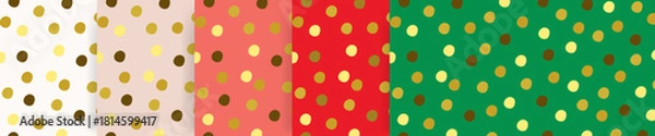 Obraz Set of colorful holiday glitter background.  Christmas pattern. 