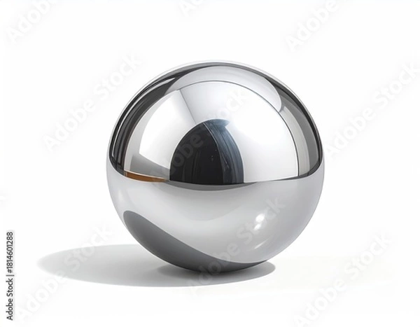 Obraz Gleaming metallic sphere reflecting surroundings