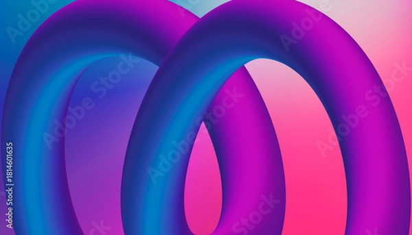Fototapeta Vibrant 3D Gradient Rings Abstract Background