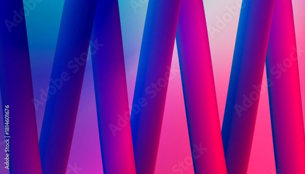 Fototapeta Vibrant Abstract Gradient Background With Neon Tubes  Colorful 3D Design