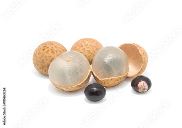 Fototapeta Longan (Dimocarpus longan) on white background.