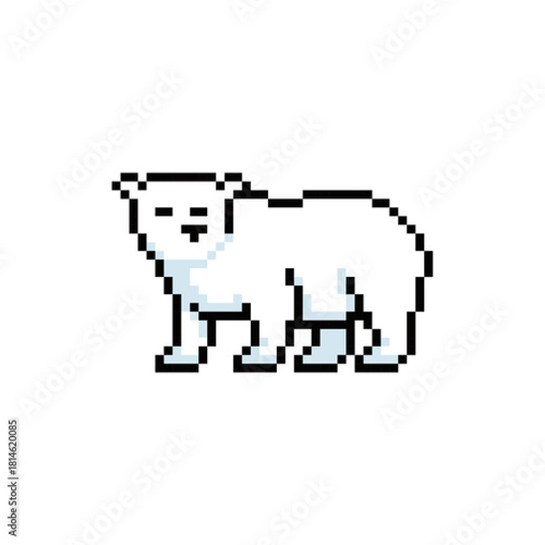 Obraz white polar bear pixel art