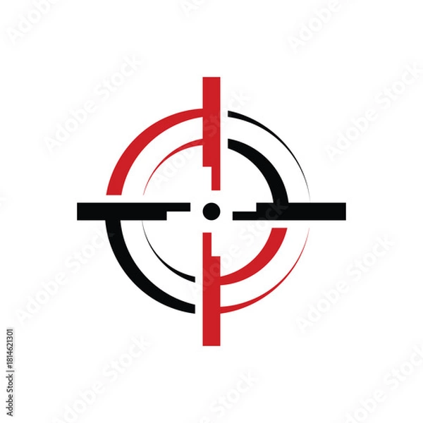 Obraz Dynamic target design for precision marketing and focused strategy, a powerful symbol for achieving goals and hitting targets