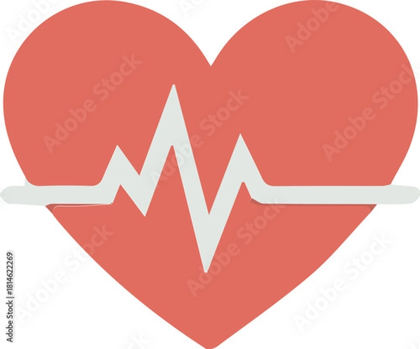 Fototapeta heart and heartbeat