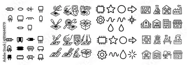 Obraz Electronics and science icon set