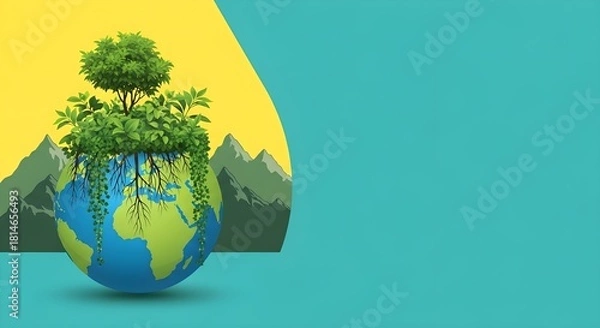 Obraz Eco Earth Tree Globe Illustration