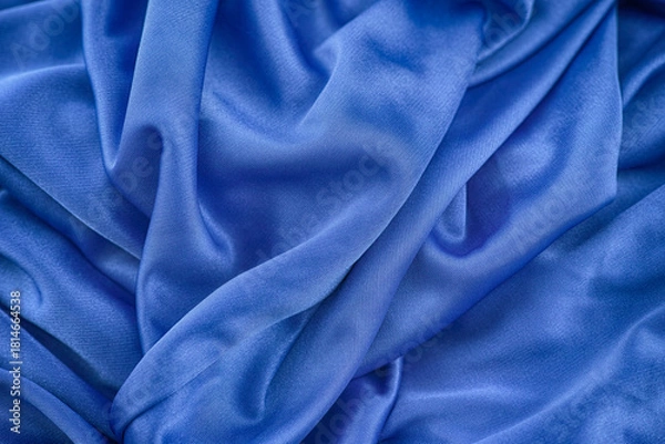 Obraz A blue wrinkled fabric texture background. Close up.