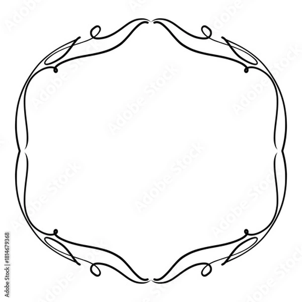 Fototapeta Elegant decorative frame border with art nouveau curls