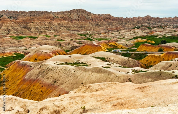 Obraz Badlands National Park in South Dakota. The rugged beauty of the Badlands draws visitors from around the world.